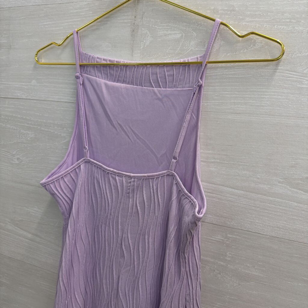 Purple Textured Maxi Dress Small