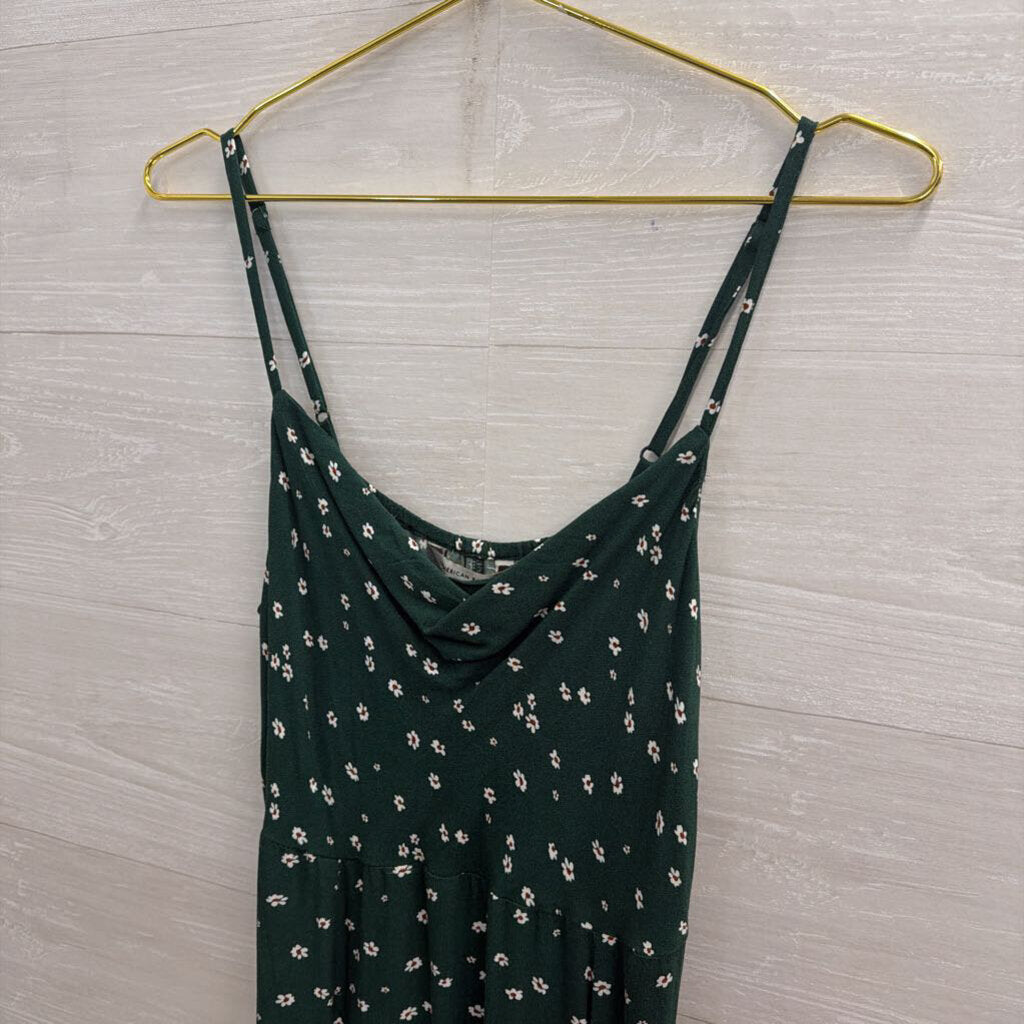 American Eagle Green Floral Print Midi Dress Small