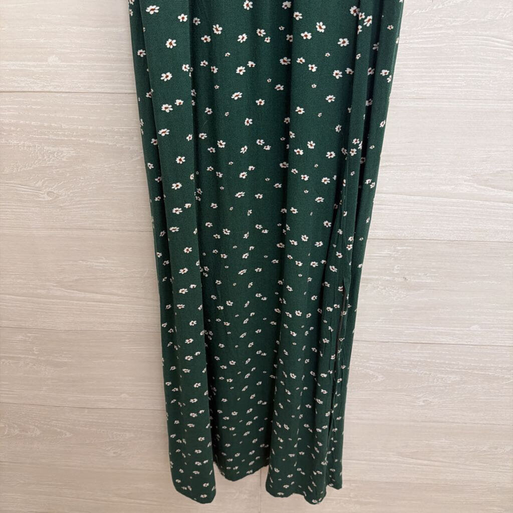 American Eagle Green Floral Print Midi Dress Small