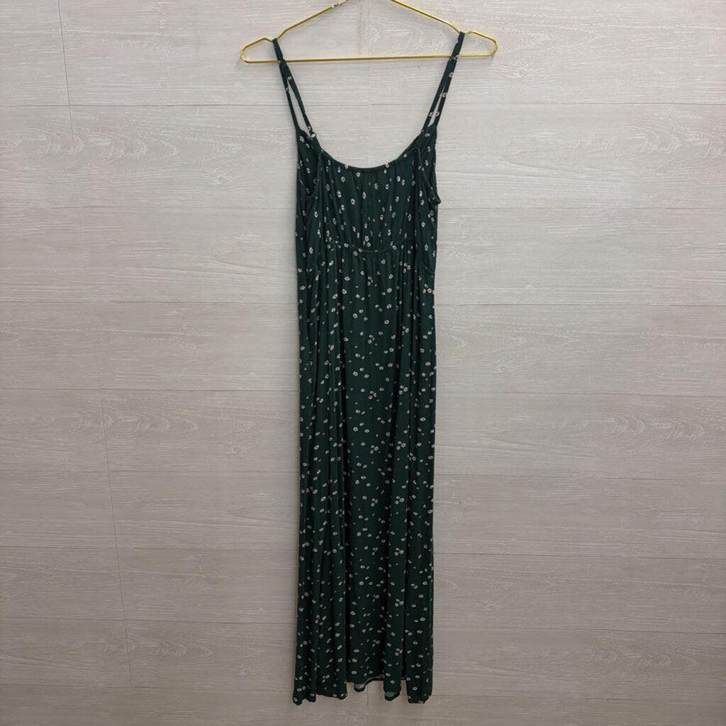 American Eagle Green Floral Print Midi Dress Small