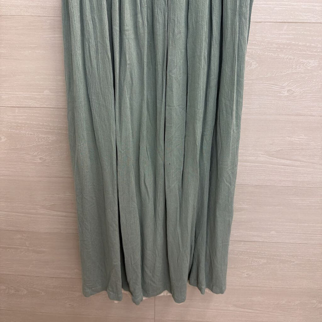 Hello Mia Blue Smocked Top Tie Strap Midi Dress Medium