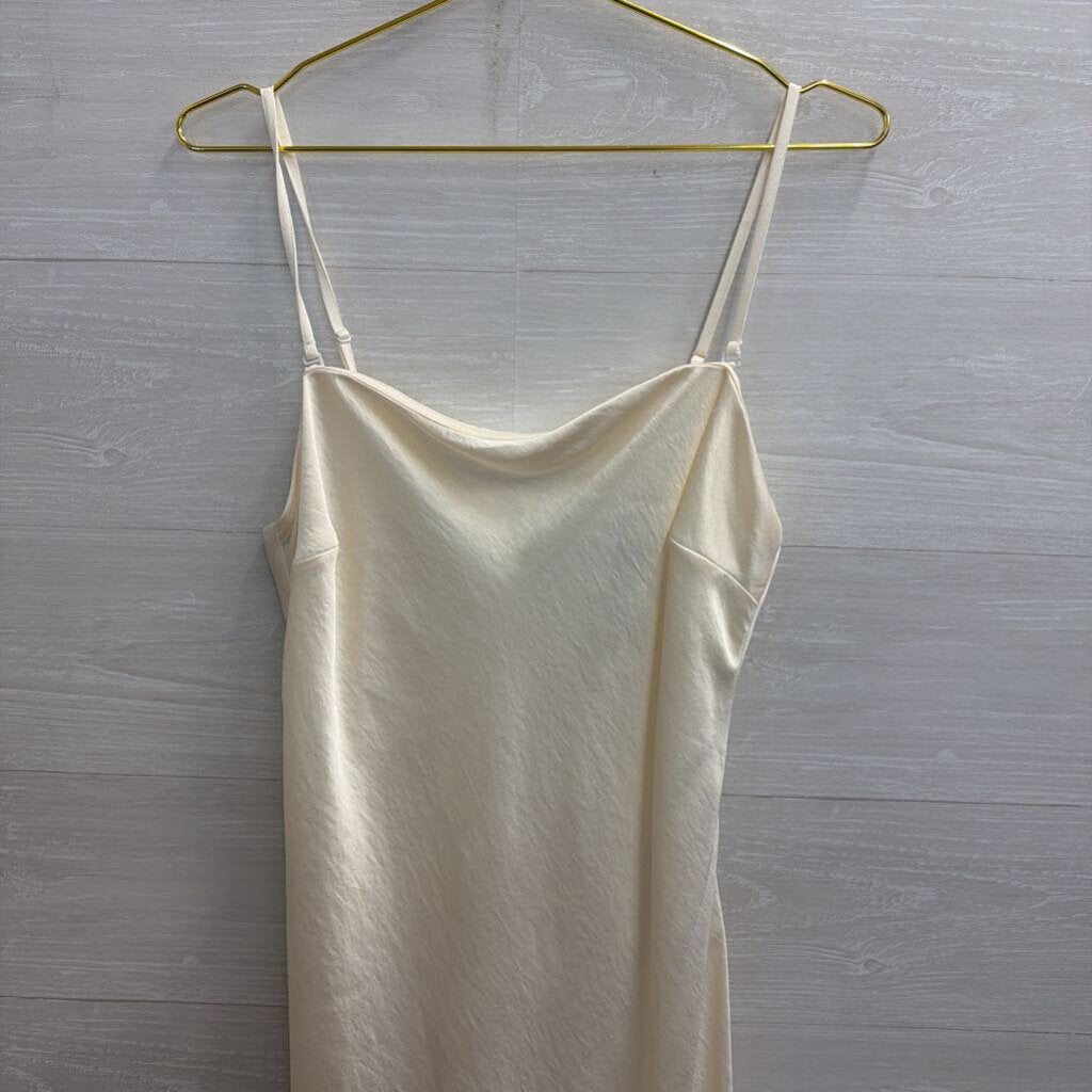Abercrombie and Fitch Ivory Silky Maxi Dress Large Tall