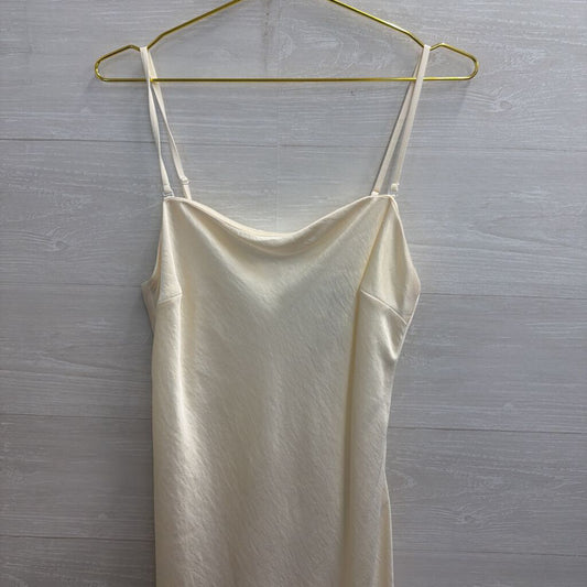 Abercrombie and Fitch Ivory Silky Maxi Dress Large Tall
