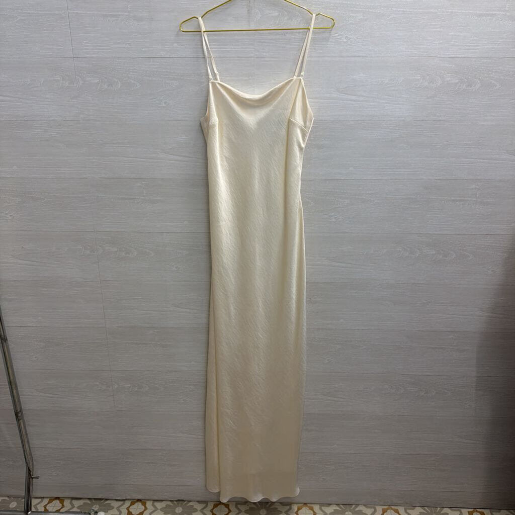 Abercrombie and Fitch Ivory Silky Maxi Dress Large Tall