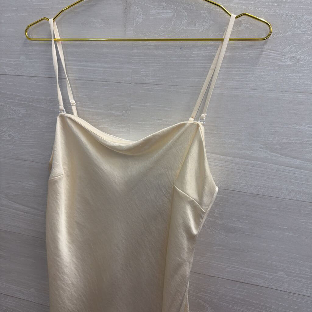 Abercrombie and Fitch Ivory Silky Maxi Dress Large Tall