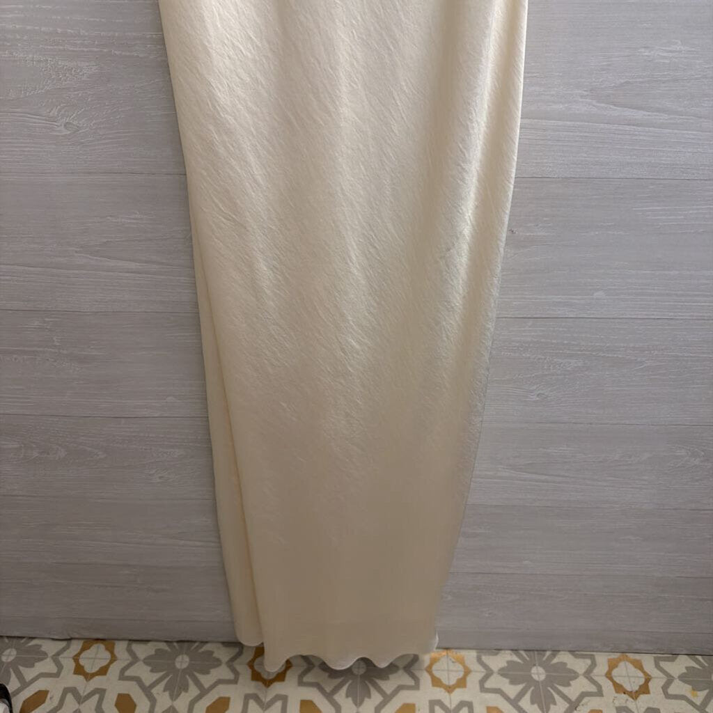 Abercrombie and Fitch Ivory Silky Maxi Dress Large Tall