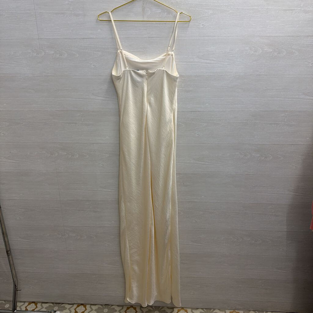 Abercrombie and Fitch Ivory Silky Maxi Dress Large Tall