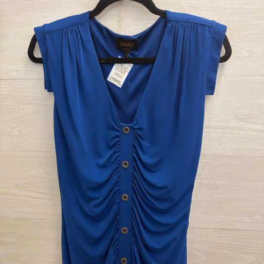 Laundry Blue Button Front Ruched Dress 6