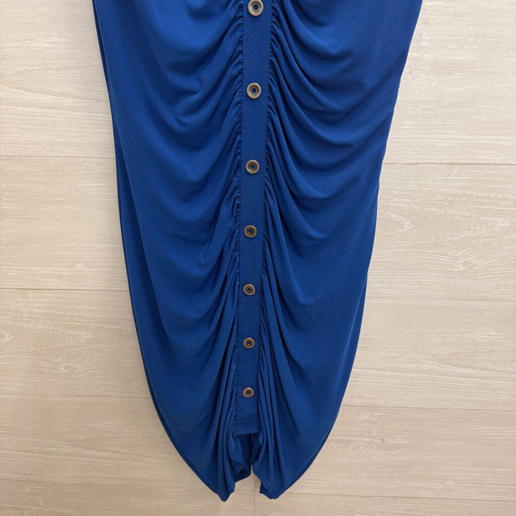 Laundry Blue Button Front Ruched Dress 6