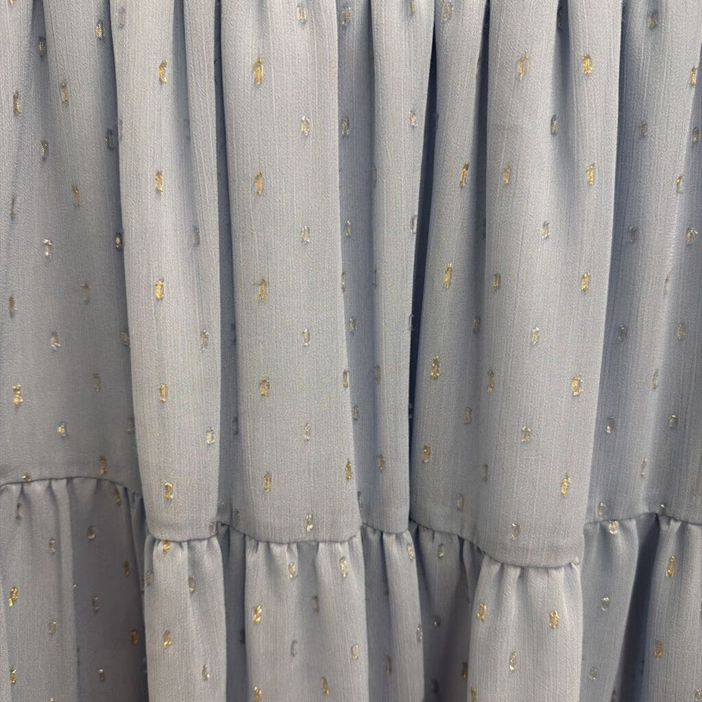 Altar'd State Blue/ Silver Dot Print Long Sleeve Dress Small