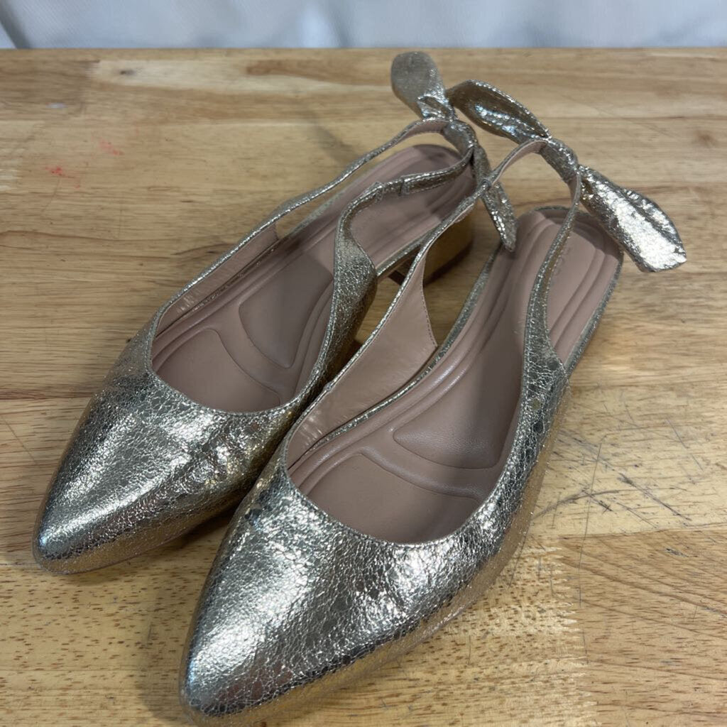 BCBG Metallic Gold Slingback Pumps 9.5