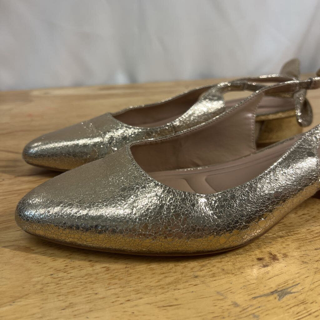 BCBG Metallic Gold Slingback Pumps 9.5