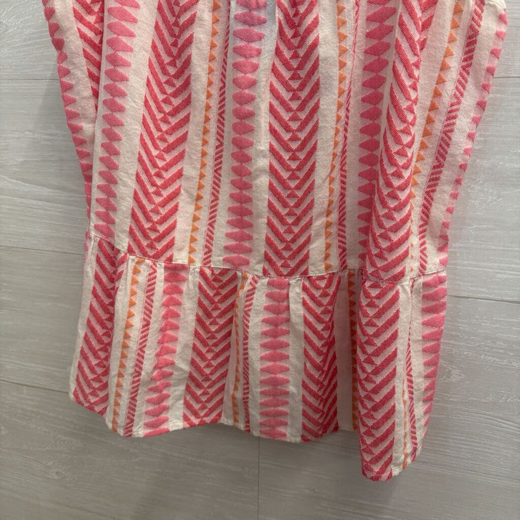 Loft White/ Pink Print Tank Top Medium