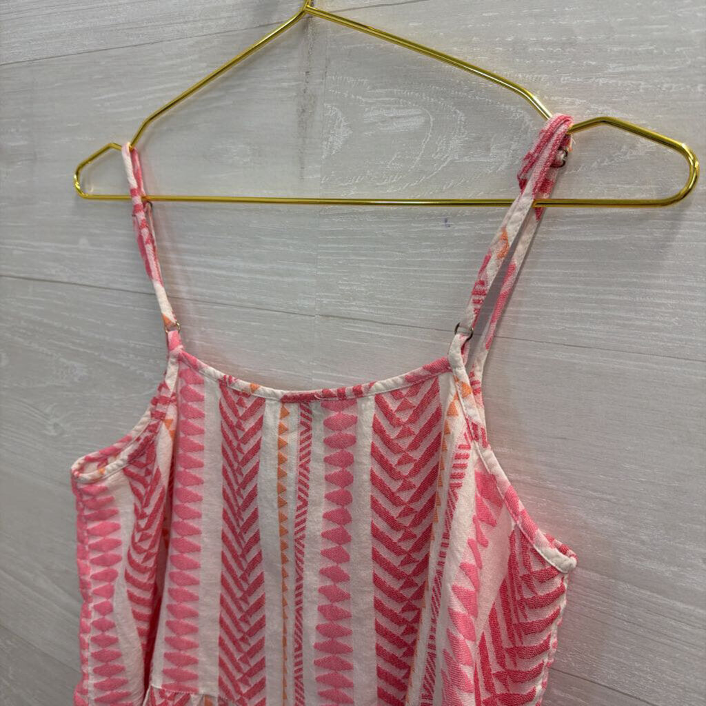 Loft White/ Pink Print Tank Top Medium