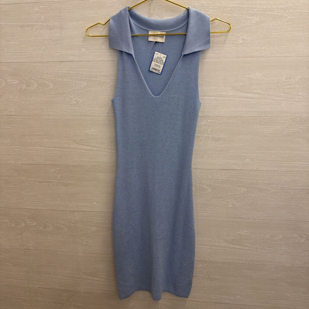 Freshman 1996 Blue Knit Sleeveless Midi Dress Medium