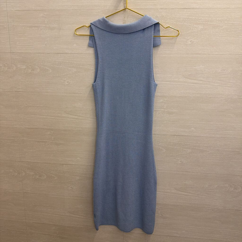 Freshman 1996 Blue Knit Sleeveless Midi Dress Medium