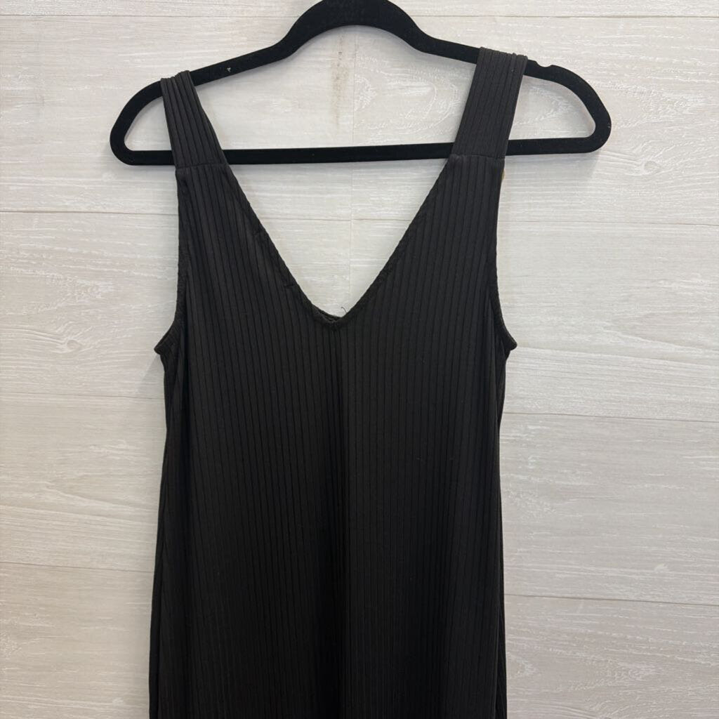 Green Envelope Black Ribbed Sleeveless Maxi Dress Small