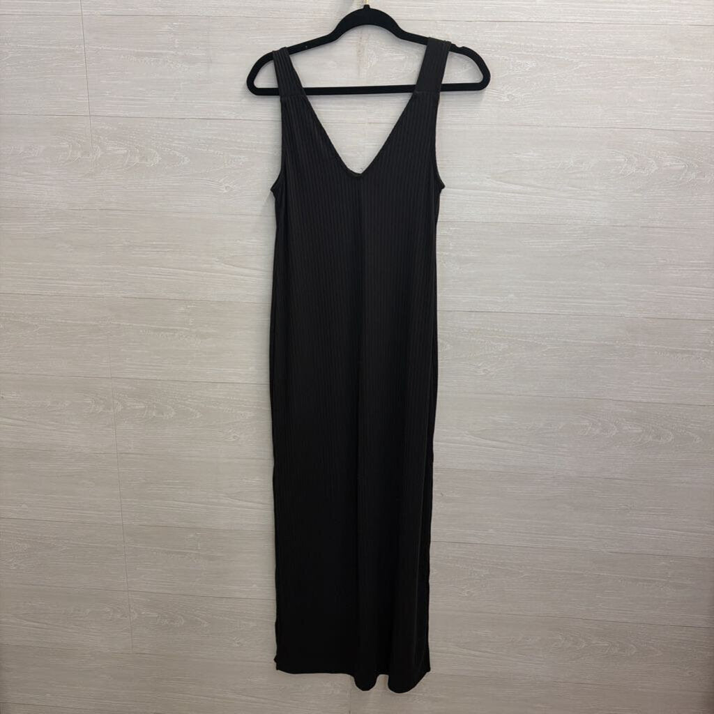 Green Envelope Black Ribbed Sleeveless Maxi Dress Small