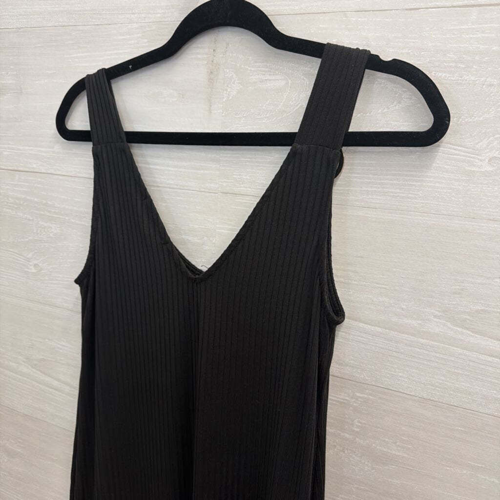 Green Envelope Black Ribbed Sleeveless Maxi Dress Small