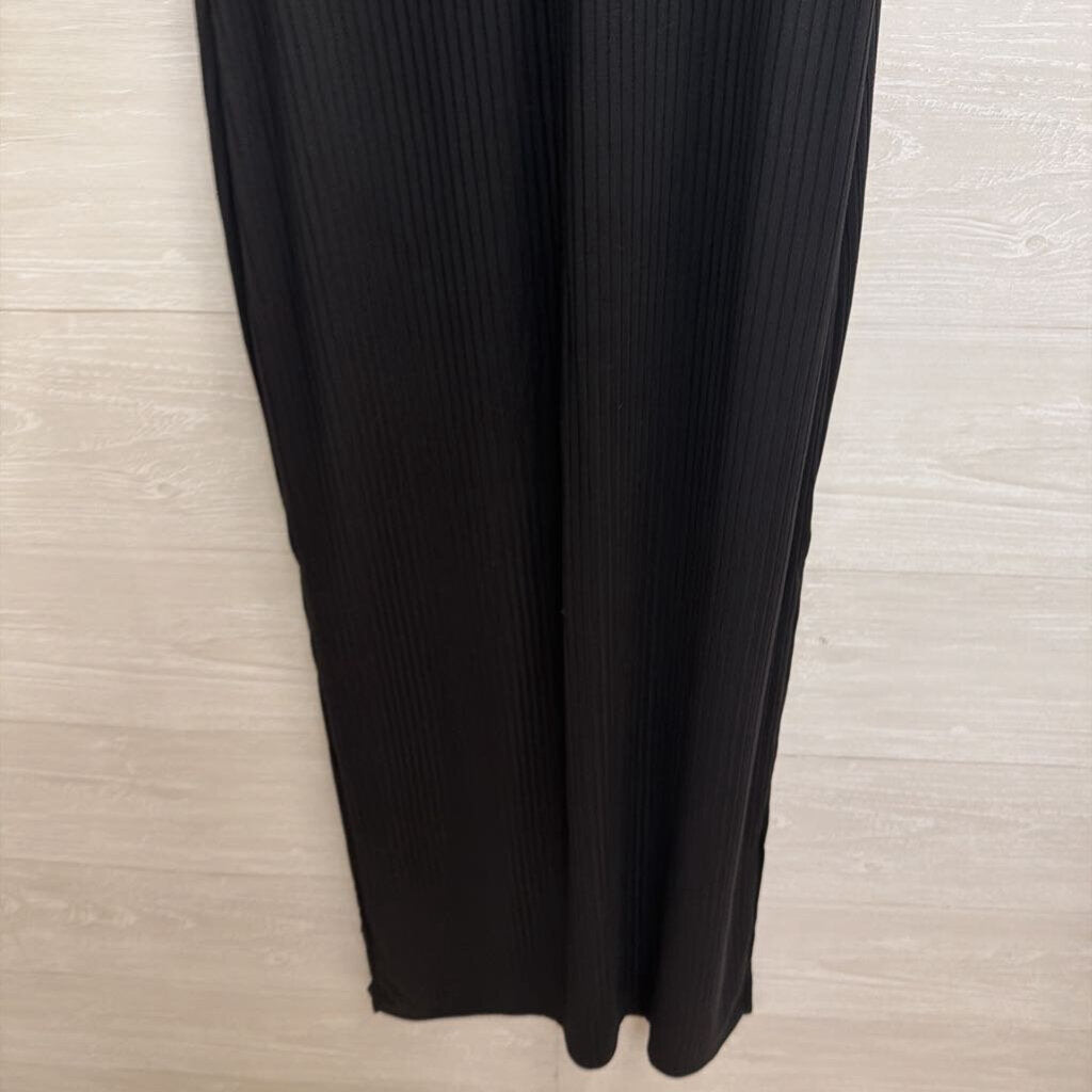 Green Envelope Black Ribbed Sleeveless Maxi Dress Small
