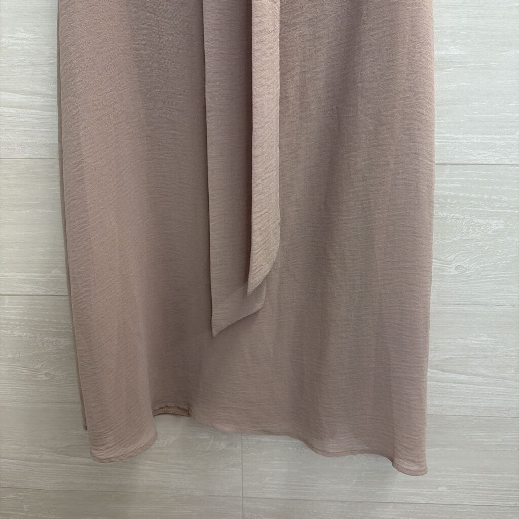 Fab'rik Beige High Neck Sleeveless Shift Dress Small