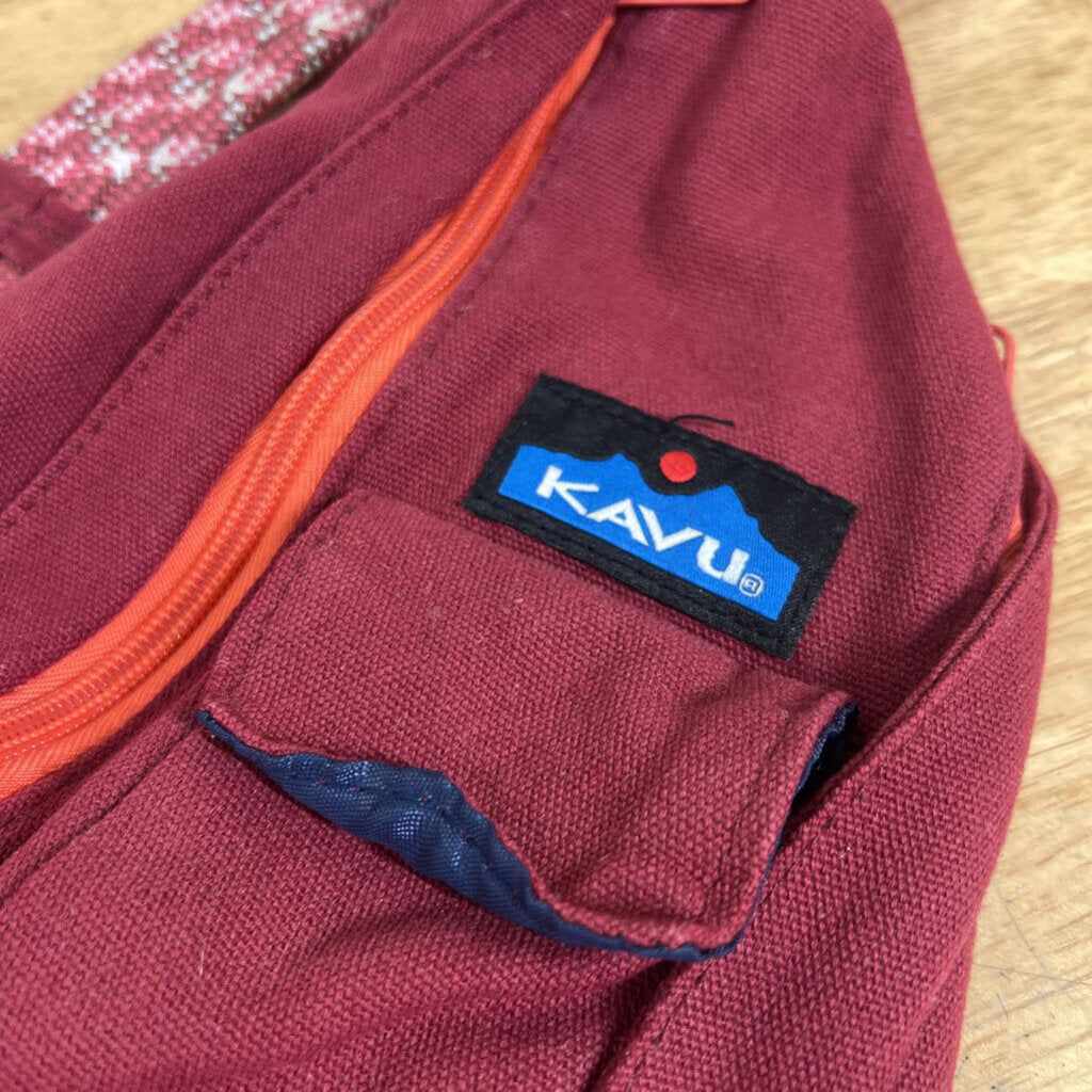 Kavu Burgundy/ Orange Rope Sling Bag