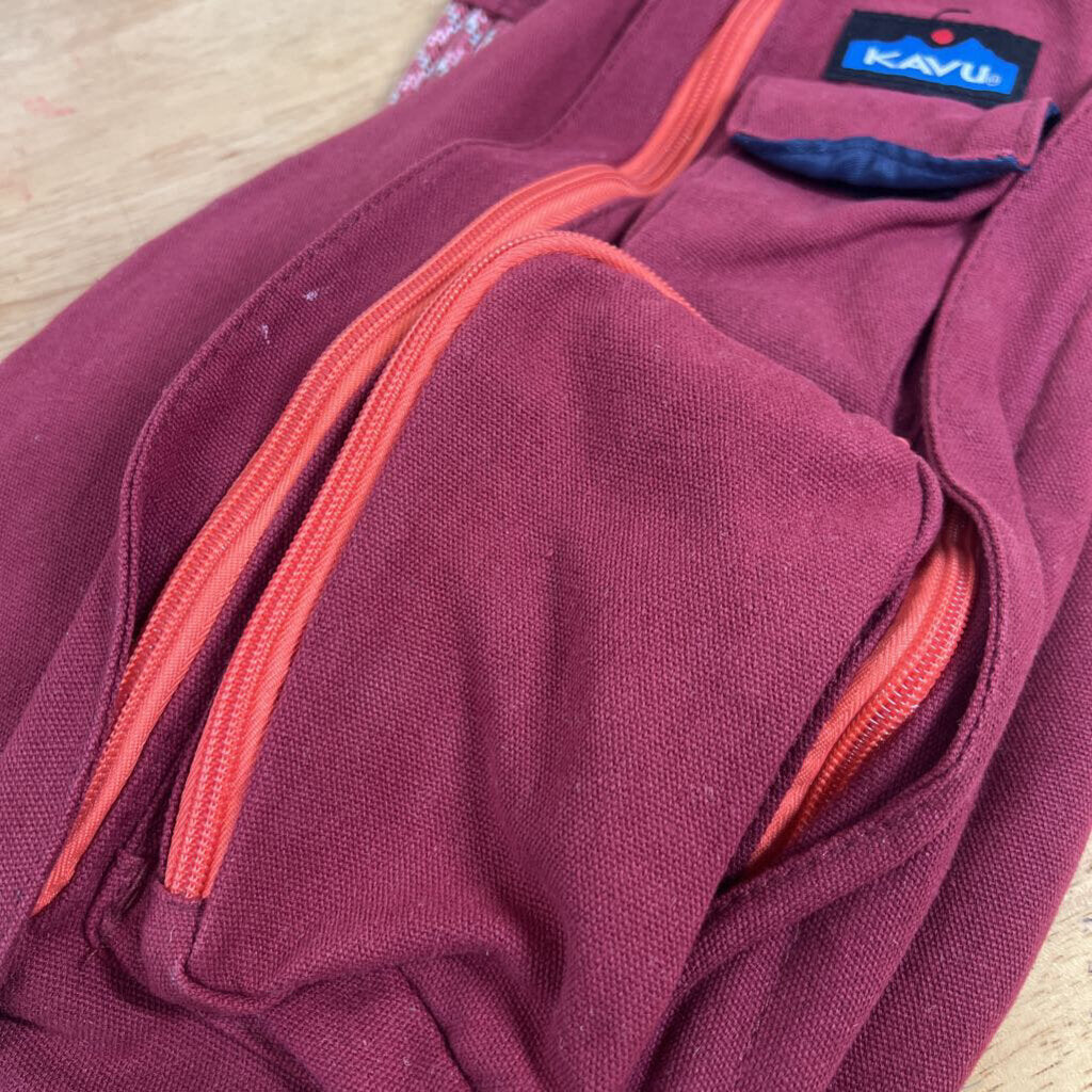 Kavu Burgundy/ Orange Rope Sling Bag
