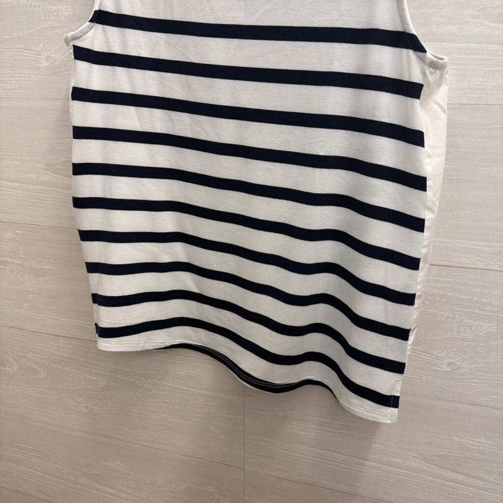 Crown and Ivy White/ Navy Striped Tank Top Large
