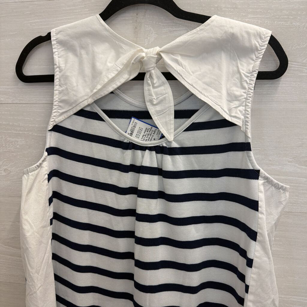 Crown and Ivy White/ Navy Striped Tank Top Large