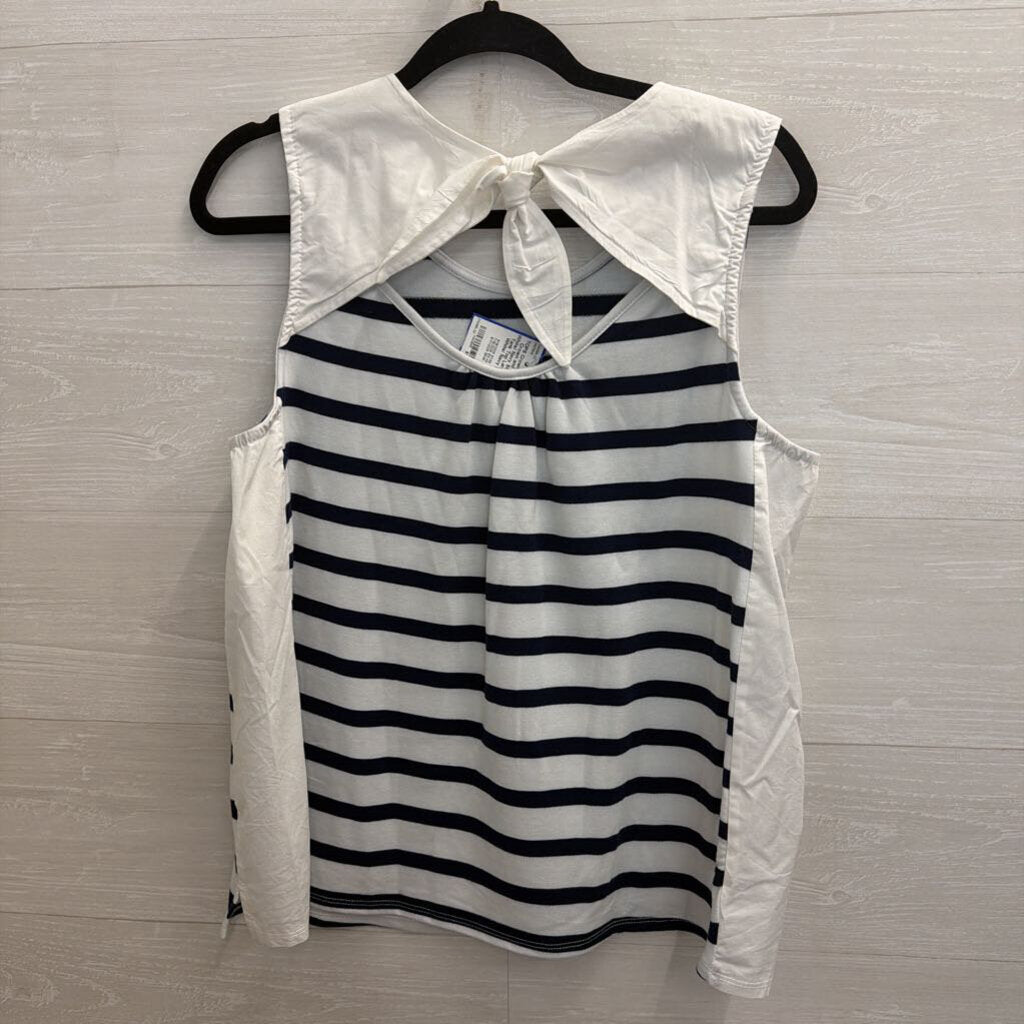 Crown and Ivy White/ Navy Striped Tank Top Large