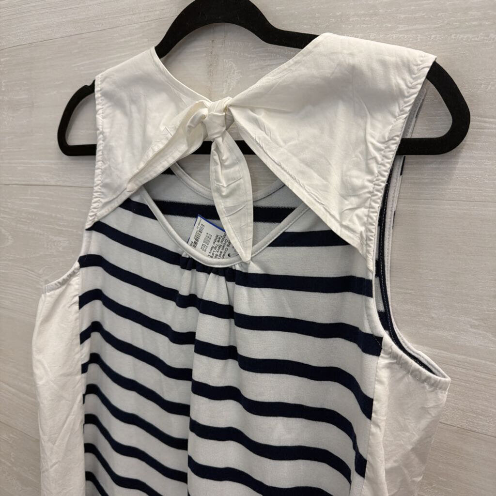Crown and Ivy White/ Navy Striped Tank Top Large