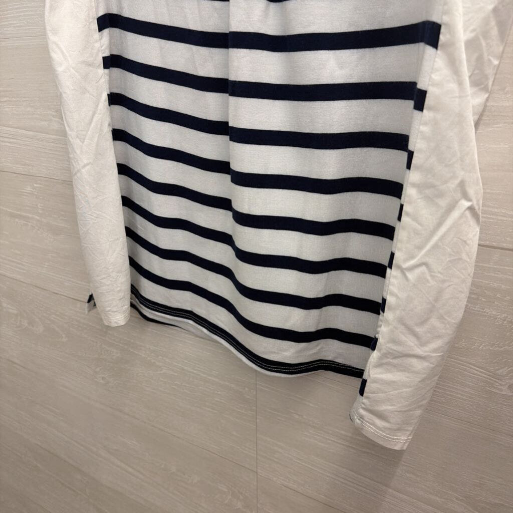 Crown and Ivy White/ Navy Striped Tank Top Large