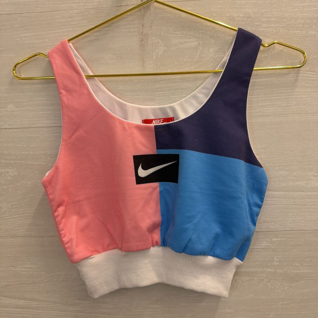 Nike Pink/ Blue Color bBock Print Tank/ Shorts Set Medium