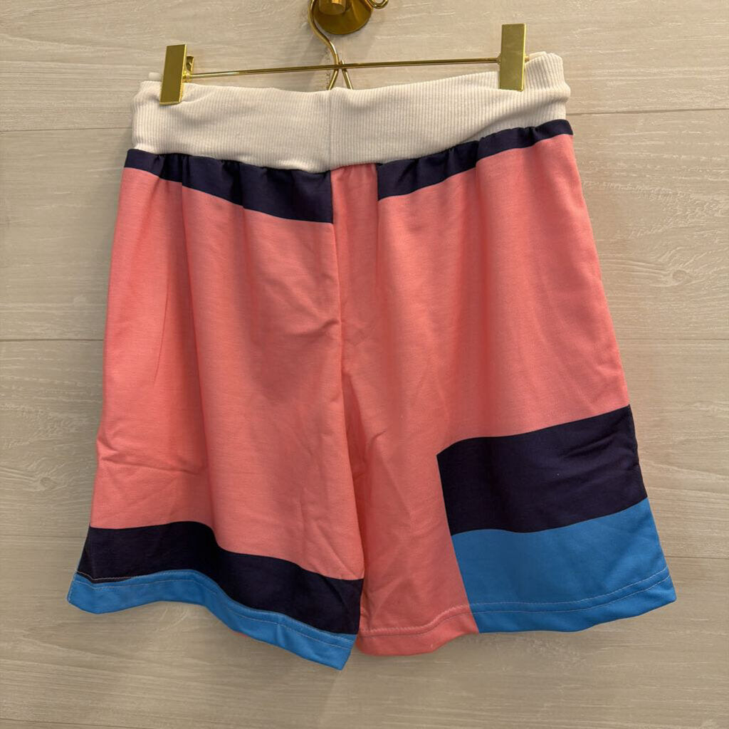 Nike Pink/ Blue Color bBock Print Tank/ Shorts Set Medium