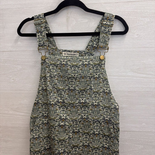 SM Wardrobe Green Butterfly Bee Print Overall Dress Large