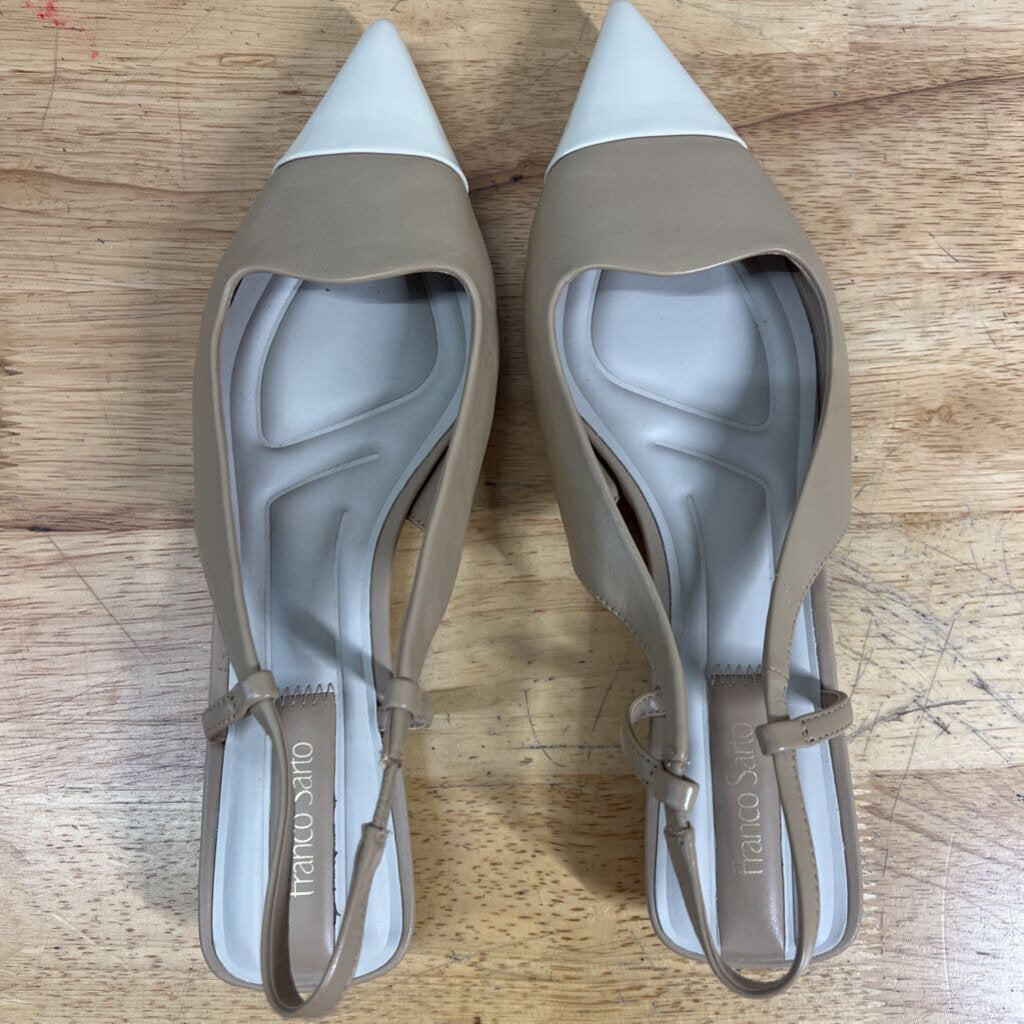Franco Sarto Beige/ Cream Palmira Slingback Pumps 8