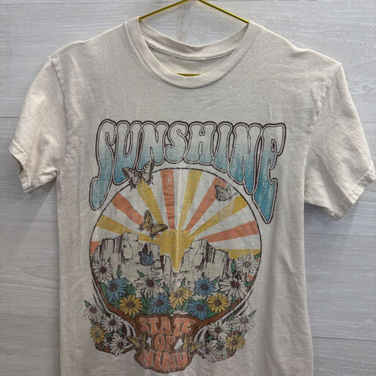 Beige/ Multi Sunshine State of Mind Short Sleeve Graphic Tee Medium