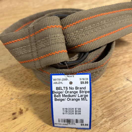 Beige/ Orange Stripe Belt Medium/ Large
