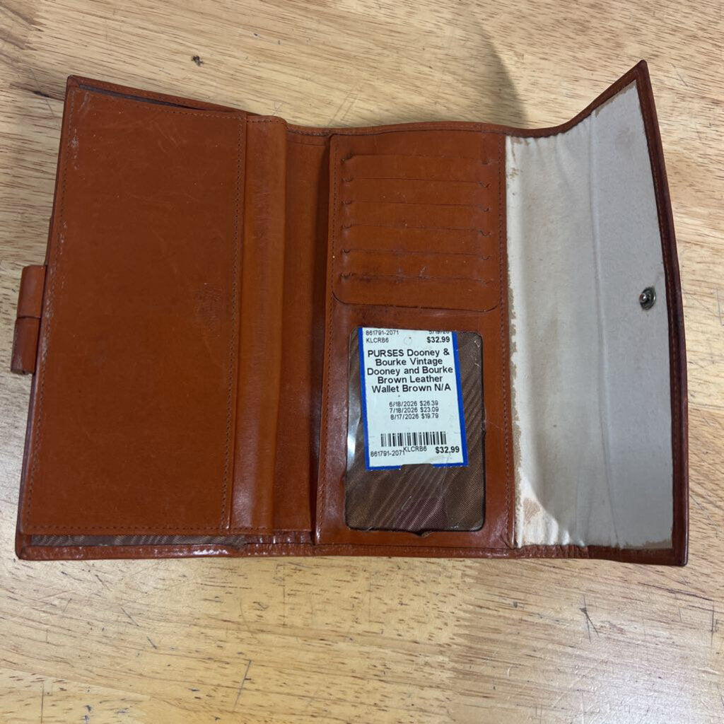 Vintage Dooney and Bourke Brown Leather Wallet