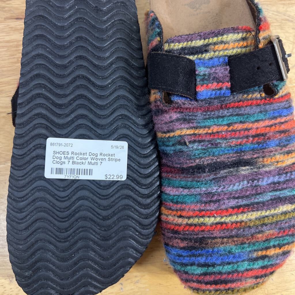 Rocket Dog Multi Color Woven Stripe Clogs 7