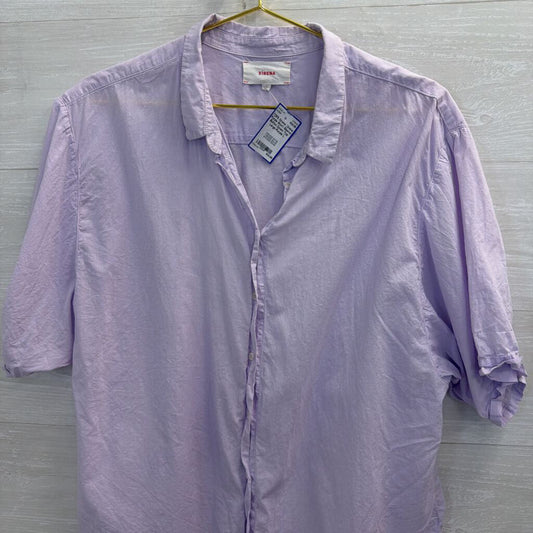 Xirena Purple Short Sleeve Button Down Top Large