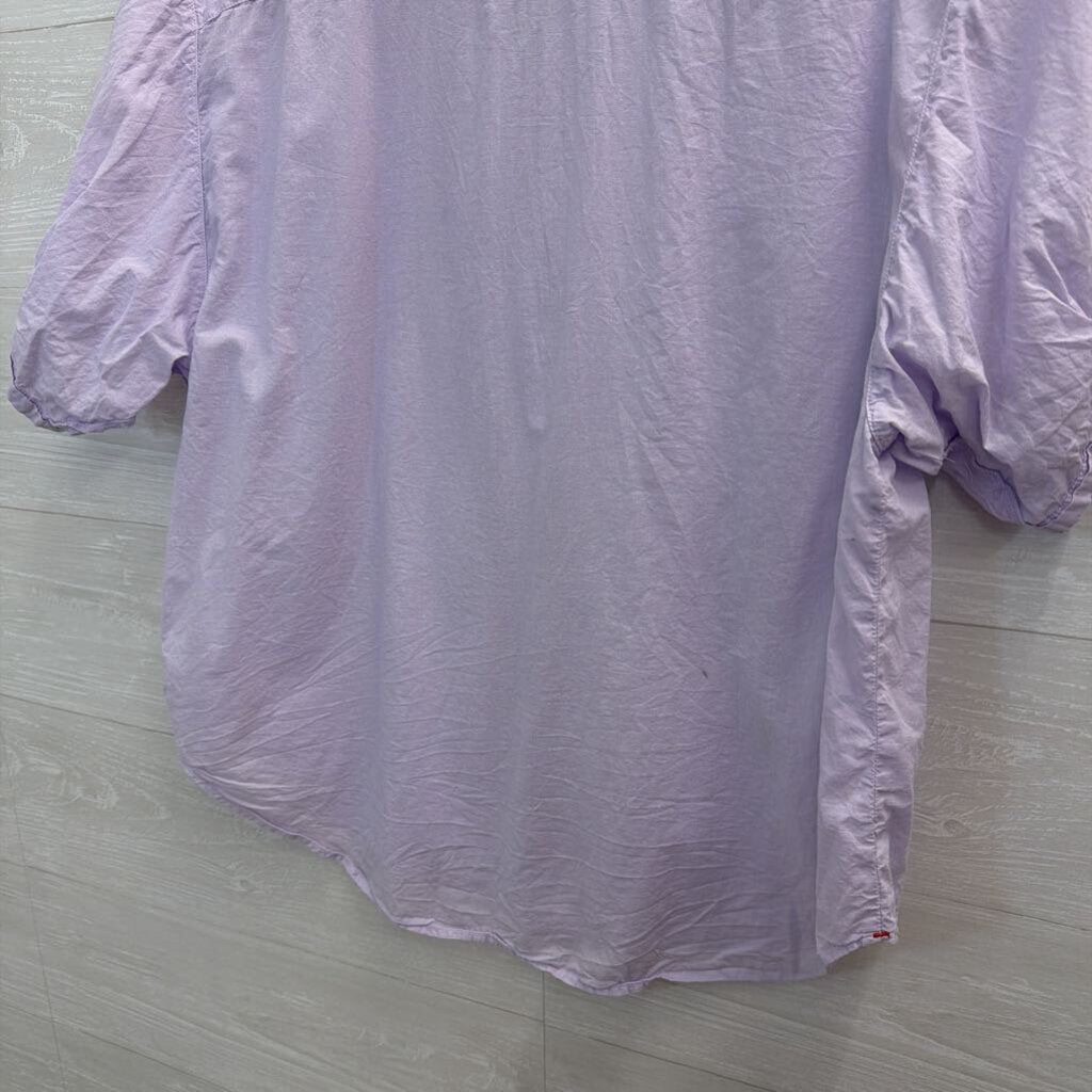 Xirena Purple Short Sleeve Button Down Top Large