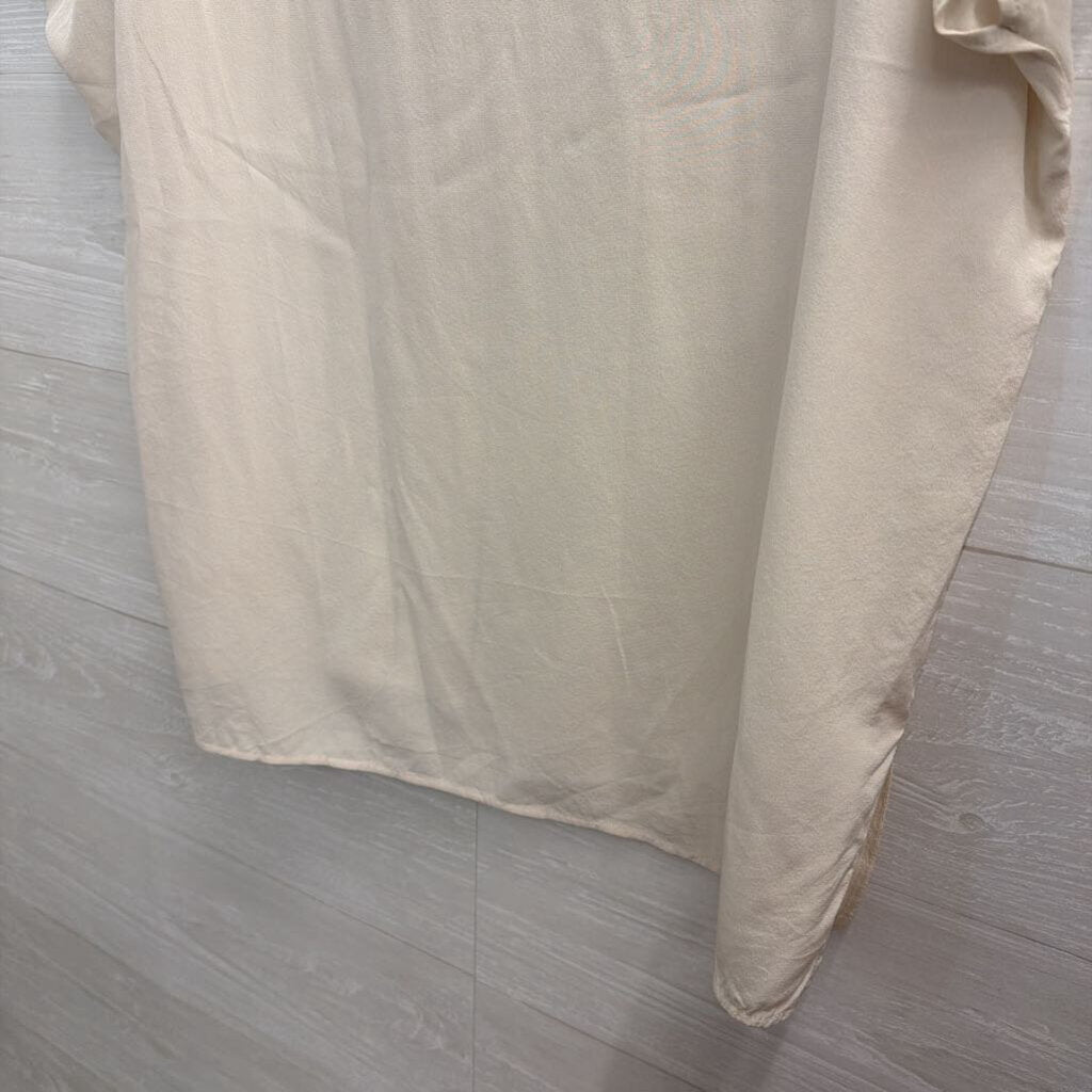 Vince Cream Silky Short Sleeve Top Small