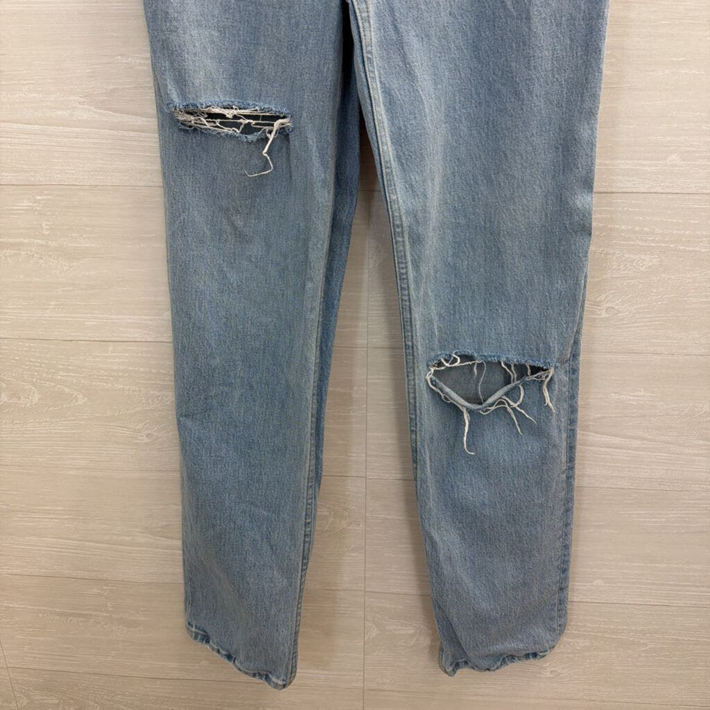 Abercrombie and Fitch Light Wash The 90s Straight Ultra High Rise Jeans 8 Long