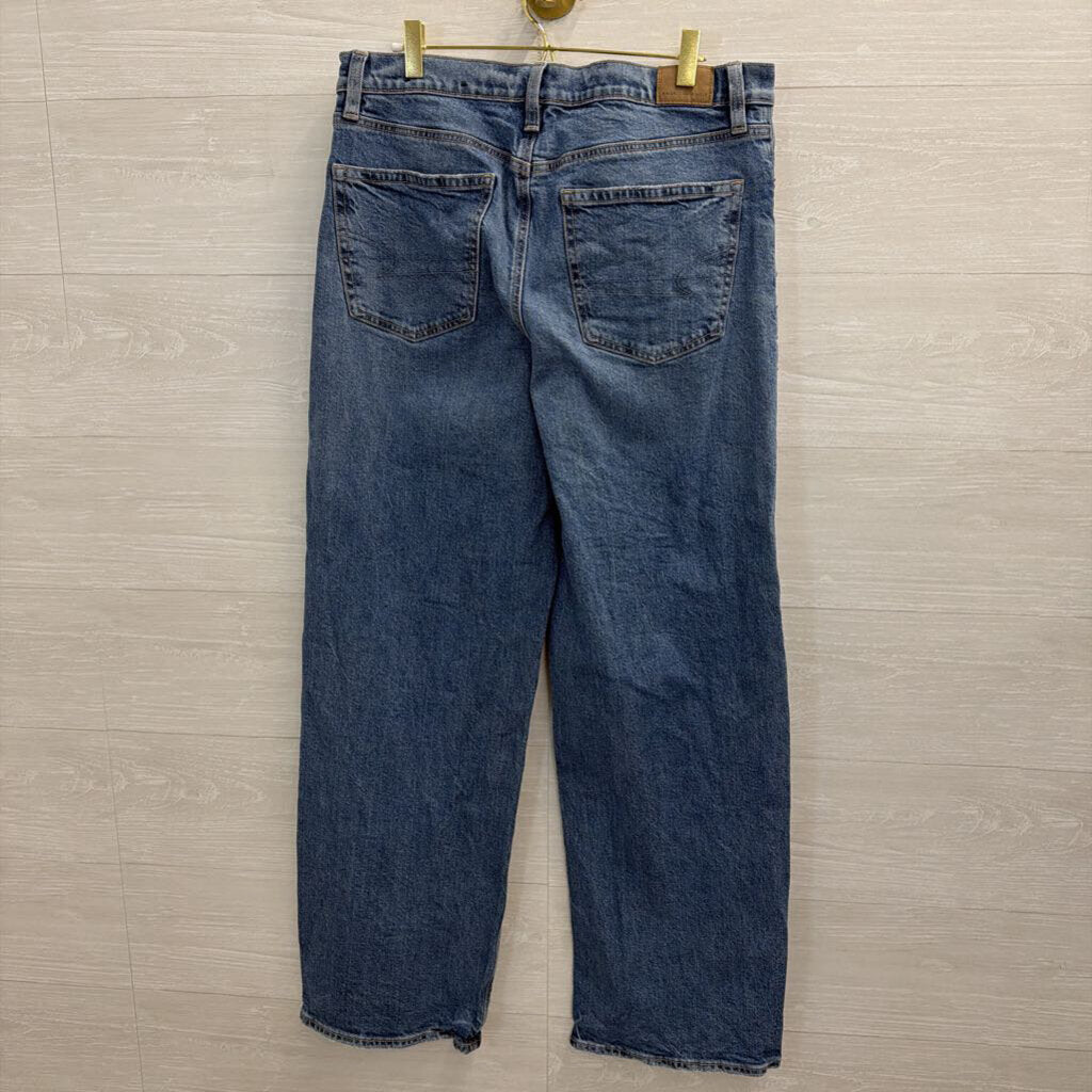American Eagle Medium Wash Studded Side Stovepipe Jeans 10 Extra Long