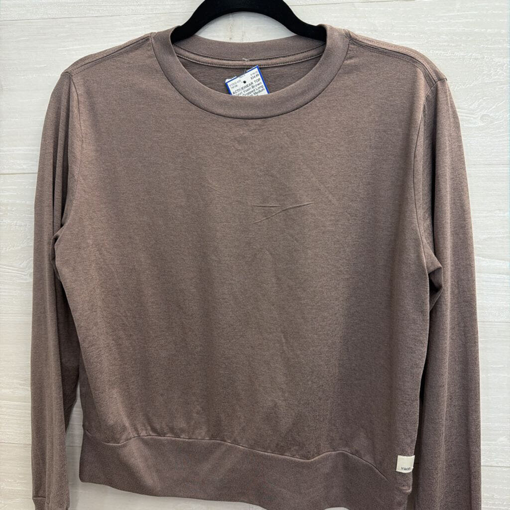 Vuori Brown Soft Cropped Long Sleeve Top Medium