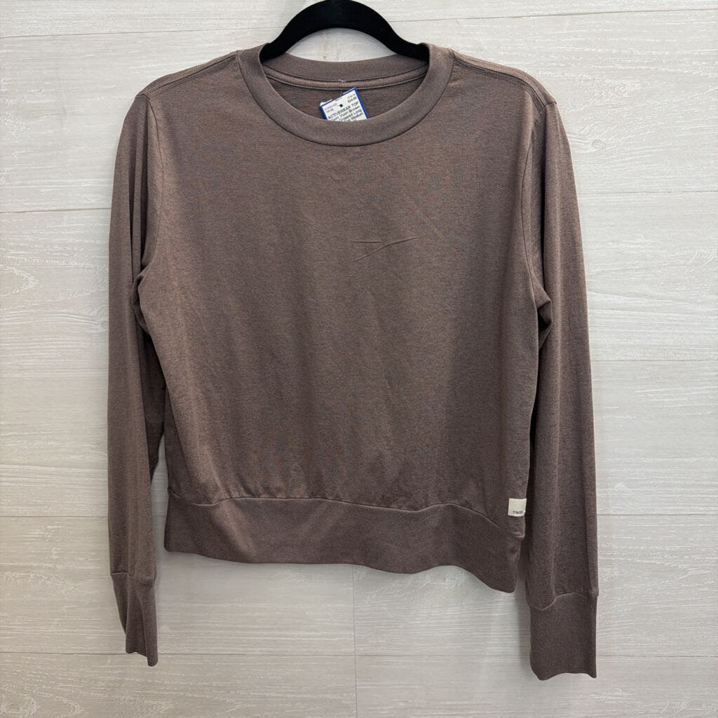 Vuori Brown Soft Cropped Long Sleeve Top Medium