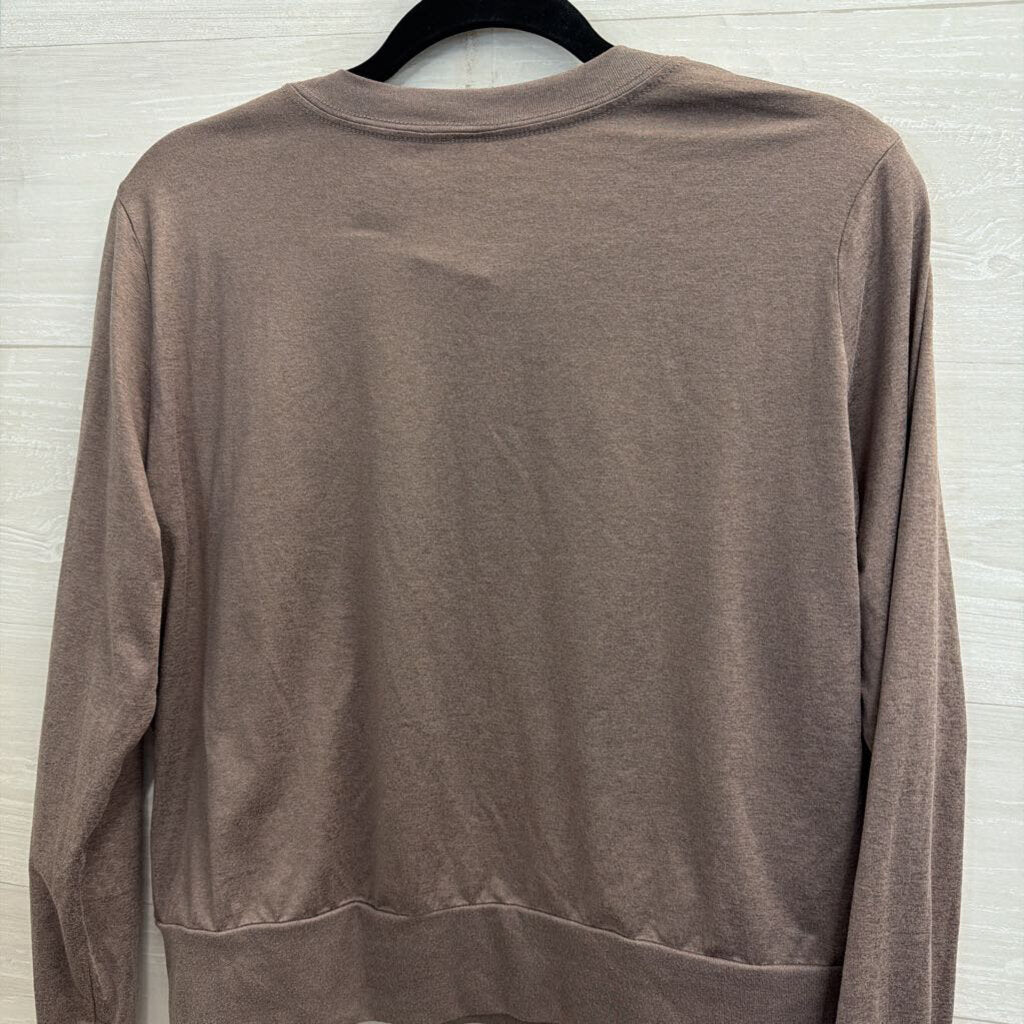 Vuori Brown Soft Cropped Long Sleeve Top Medium