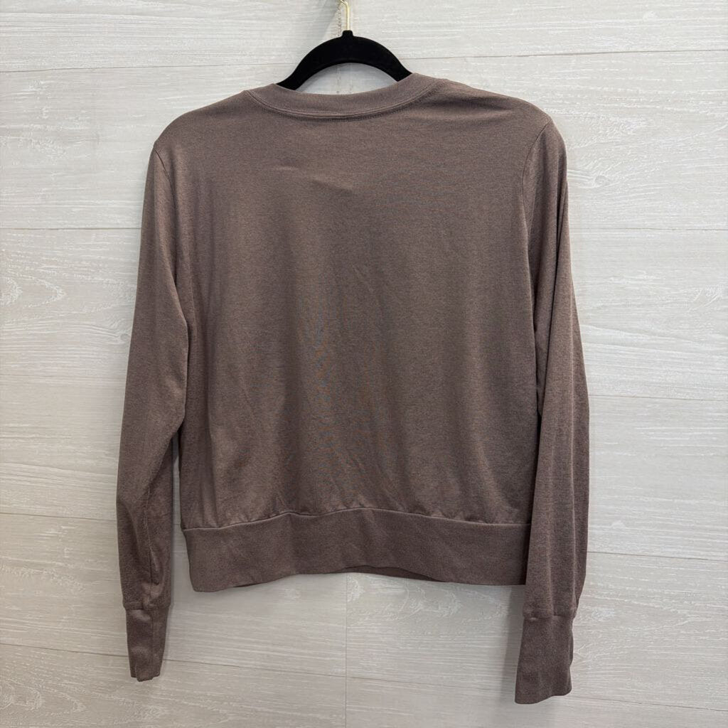 Vuori Brown Soft Cropped Long Sleeve Top Medium