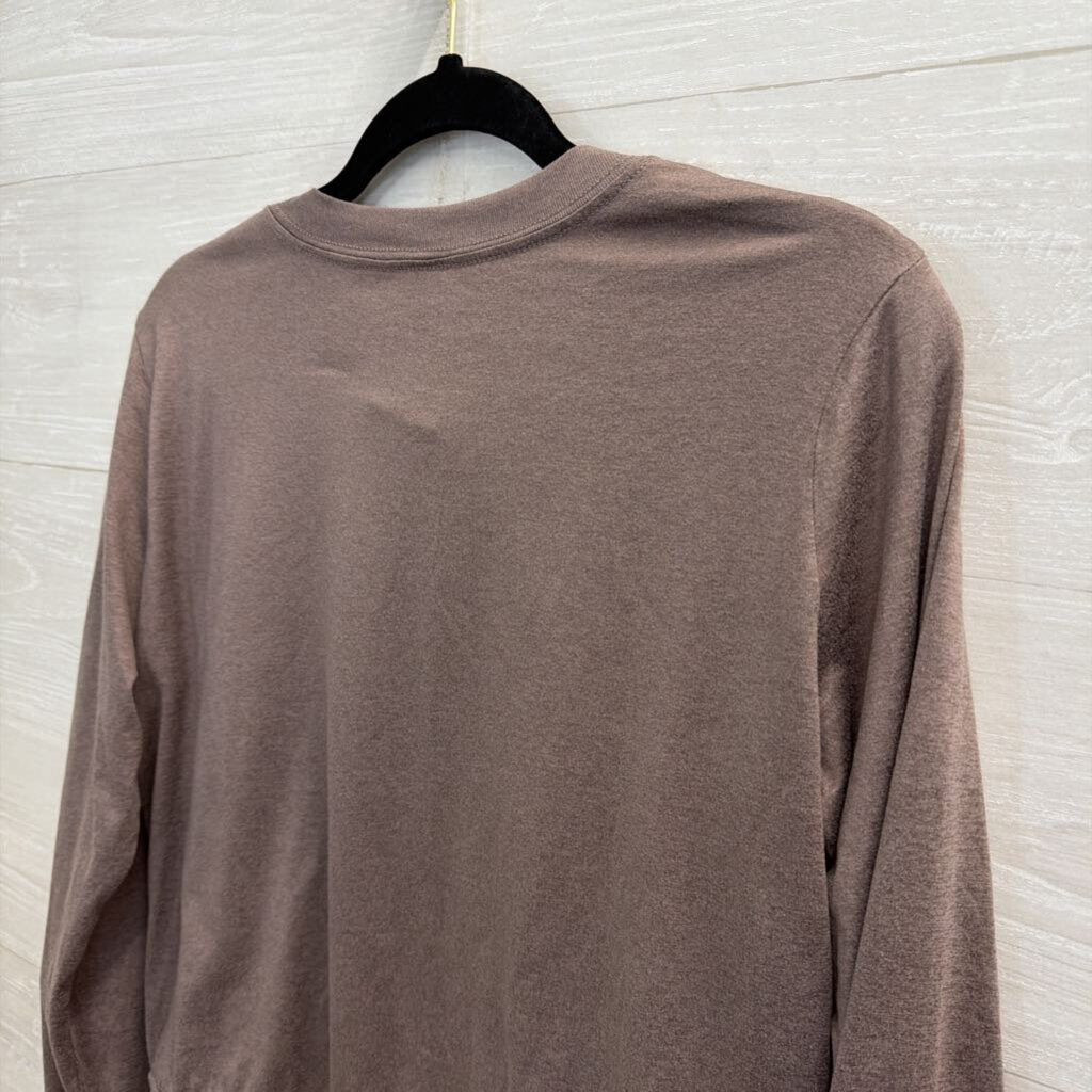 Vuori Brown Soft Cropped Long Sleeve Top Medium